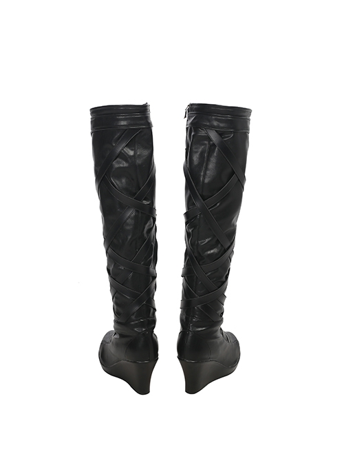 Thor Ragnarok Valkyrie Black Battle Suit Halloween Cosplay Accessories Black Boots