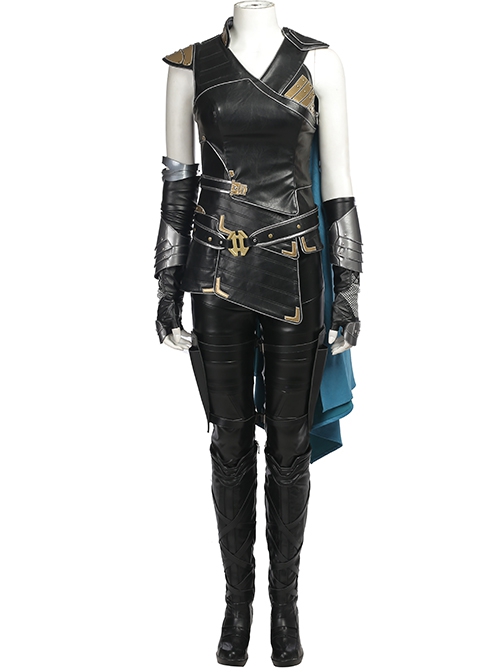 Thor Ragnarok Valkyrie Black Battle Suit Halloween Cosplay Accessories Belt And Scabbards