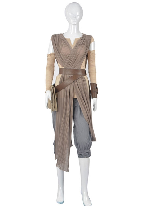 Star Wars The Force Awakens Rey Skywalker Cosplay Jedi Knight Costume Full Set