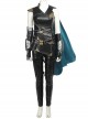 Thor Ragnarok Valkyrie Black Battle Suit Halloween Cosplay Costume Blue Cloak