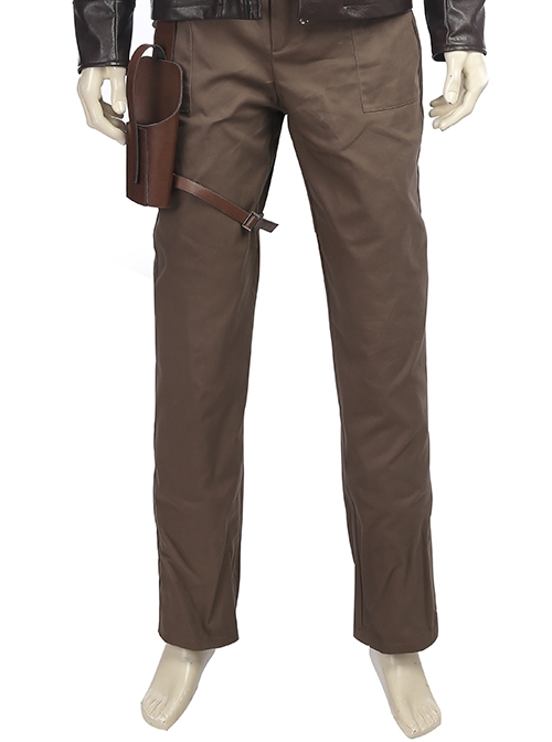 Star Wars The Last Jedi Poe Dameron Halloween Cosplay Costume Brown Trousers