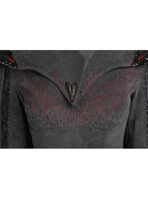 Game Of Thrones Season 7 Dragon Mother Daenerys Targaryen Black Dress Set Halloween Cosplay Costume Dress And Shawl And Cloak