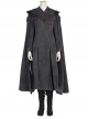 Game Of Thrones Season 7 Dragon Mother Daenerys Targaryen Black Dress Set Halloween Cosplay Accessories Black Boots