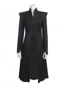 Game Of Thrones Season 7 Dragon Mother Daenerys Targaryen Black Coat Suit Halloween Cosplay Costume Black Coat