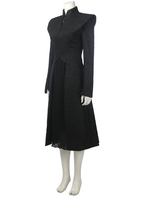 Game Of Thrones Season 7 Dragon Mother Daenerys Targaryen Black Coat Suit Halloween Cosplay Costume Black Coat