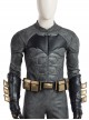 Justice League Batman Bruce Wayne Battle Suit Halloween Cosplay Costume Black Top