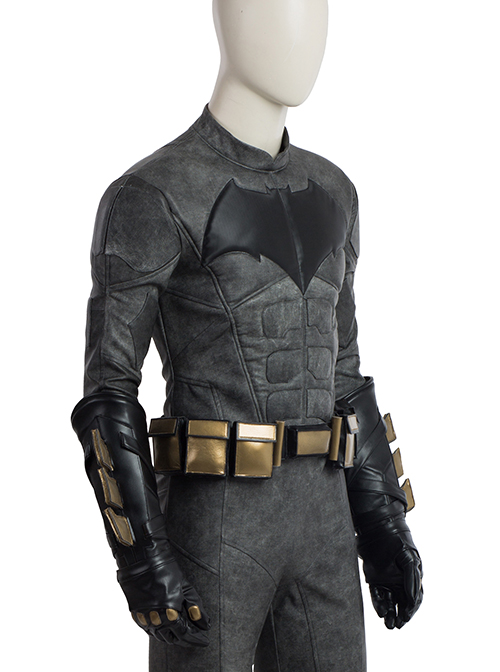 Justice League Batman Bruce Wayne Battle Suit Halloween Cosplay Costume Black Top