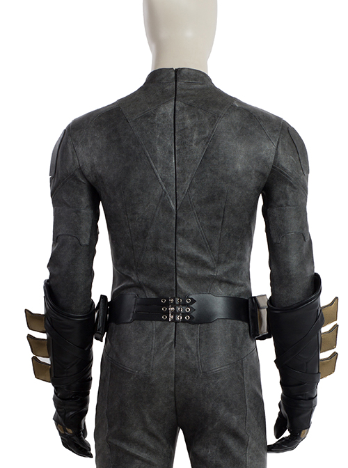 Justice League Batman Bruce Wayne Battle Suit Halloween Cosplay Costume Black Top