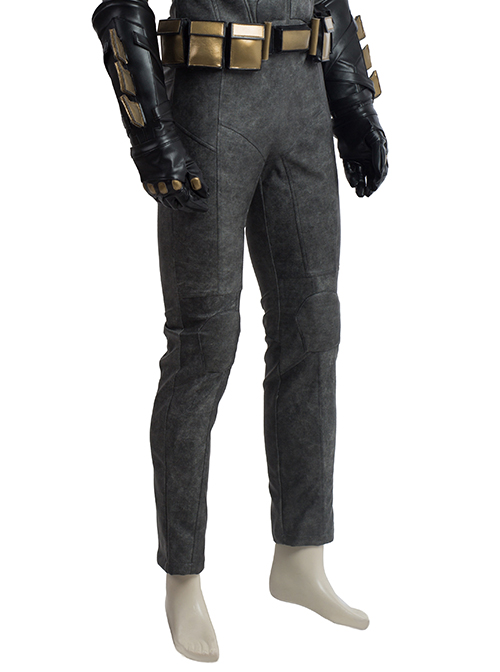 Justice League Batman Bruce Wayne Battle Suit Halloween Cosplay Costume Black Trousers