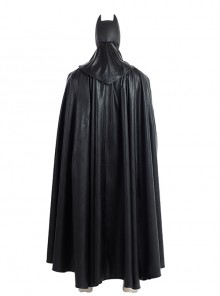 Justice League Batman Bruce Wayne Battle Suit Halloween Cosplay Costume Black Cloak