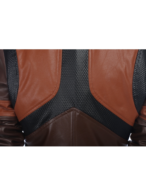 Guardians Of The Galaxy Vol 2 Gamora Battle Suit Halloween Cosplay Costume Brown Jacket