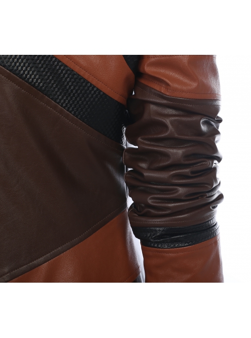Guardians Of The Galaxy Vol 2 Gamora Battle Suit Halloween Cosplay Costume Brown Jacket