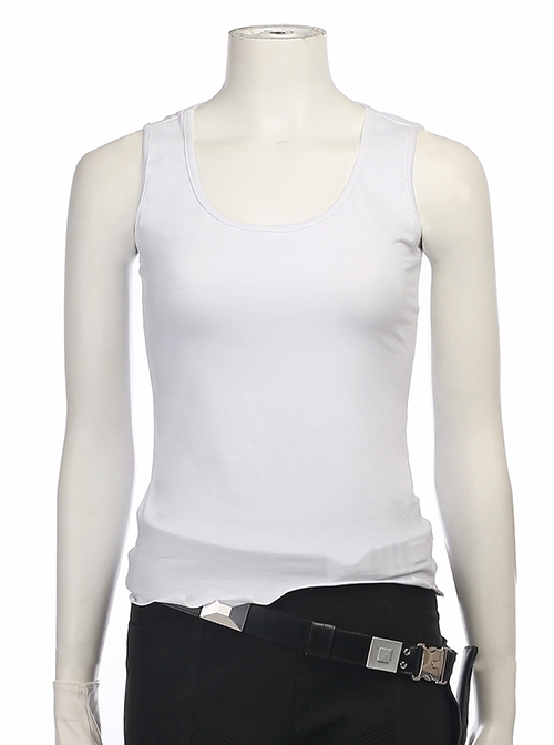 Guardians Of The Galaxy Vol 2 Gamora Battle Suit Halloween Cosplay Costume White Bottoming Top