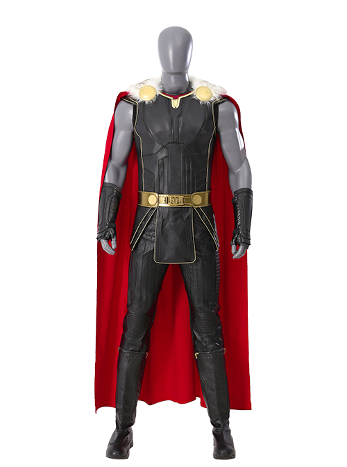 Movie Thor Love And Thunder Male Thor Odinson Black Battle Suit Halloween Cosplay Accessories Black Boots