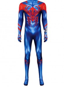 Animated Film Spider-Man Across The Spider-Verse Blue Battle Suit Halloween Cosplay Costume Bodysuit