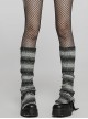 Daily Stripes Black  White Personality Split Small Horns Stacked With Punk Style Leg Sleeves