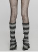Daily Stripes Black  White Personality Split Small Horns Stacked With Punk Style Leg Sleeves