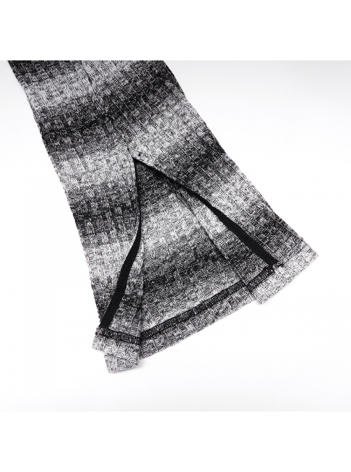 Daily Stripes Black  White Personality Split Small Horns Stacked With Punk Style Leg Sleeves