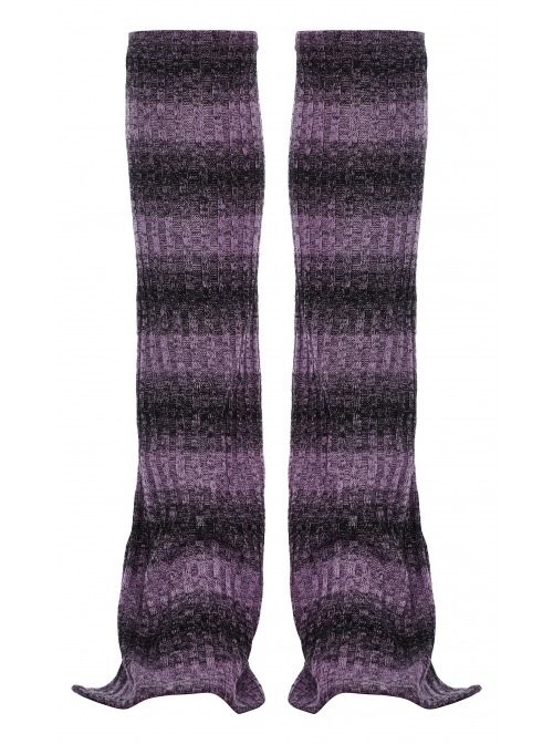 Daily Stripes Black Violet Personality Split Small Horns Stacked With Punk Style Leg Sleeves