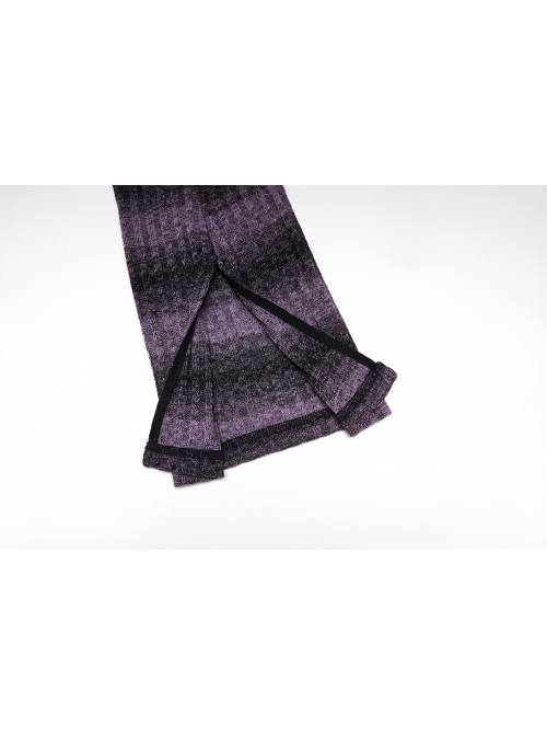 Daily Stripes Black Violet Personality Split Small Horns Stacked With Punk Style Leg Sleeves