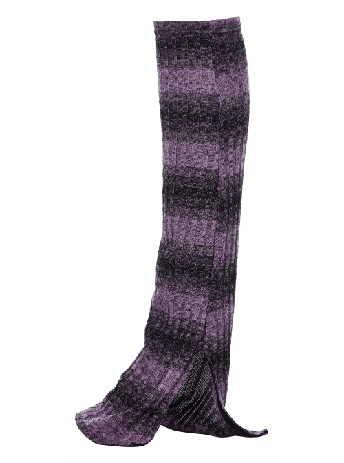 Daily Stripes Black Violet Personality Split Small Horns Stacked With Punk Style Leg Sleeves