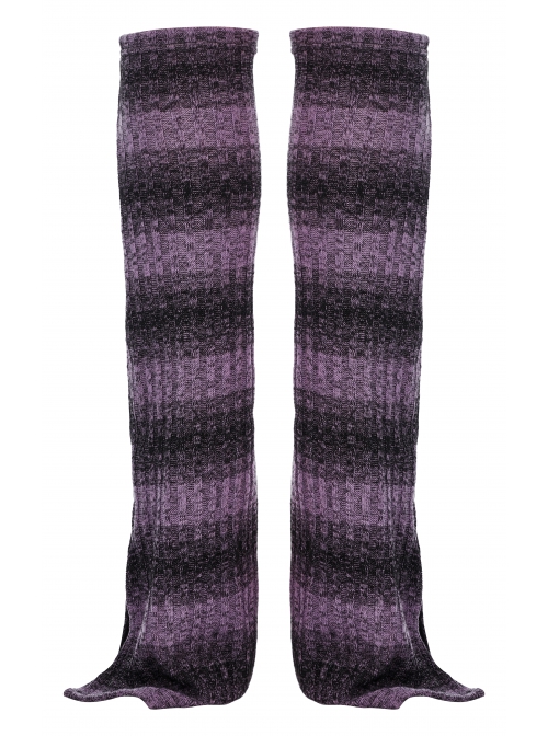 Daily Stripes Black Violet Personality Split Small Horns Stacked With Punk Style Leg Sleeves