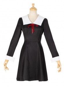 Kaguya-Sama Love Is War Fujiwara Chika Black Dress Suit Halloween Cosplay Costume Full Set