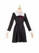 Kaguya-Sama Love Is War Fujiwara Chika Black Dress Suit Halloween Cosplay Costume Full Set