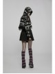 Loose Skull Cute Elk Pattern Black  White Stitching Lace Punk Short Hooded Sweater