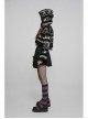Loose Skull Cute Elk Pattern Black  White Stitching Lace Punk Short Hooded Sweater