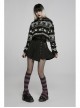 Loose Skull Cute Elk Pattern Black  White Stitching Lace Punk Short Hooded Sweater