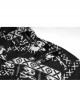 Loose Skull Cute Elk Pattern Black  White Stitching Lace Punk Short Hooded Sweater