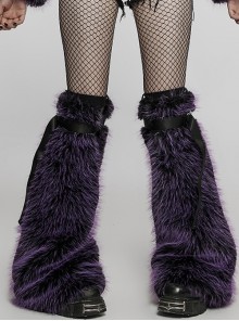 Plush Fashion Violet Cool Punk Detachable Strap Personalized Hot Girl Sock Leg Cover