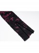 Pointed Collar Black Pink Print Shredded Slim Fit Gothic Shredded Adjustable Strap Sexy Dress