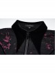 Pointed Collar Black Pink Print Shredded Slim Fit Gothic Shredded Adjustable Strap Sexy Dress