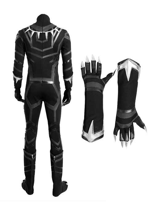Captain America Civil War Black Panther Halloween Cosplay Bodysuit And Gloves