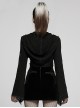 Lace Black Big Hat Hole Gothic Mysterious Horn Long Sleeve Daily Simple All-Match Short Coat