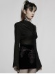 Lace Black Big Hat Hole Gothic Mysterious Horn Long Sleeve Daily Simple All-Match Short Coat