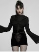 Lace Black Big Hat Hole Gothic Mysterious Horn Long Sleeve Daily Simple All-Match Short Coat