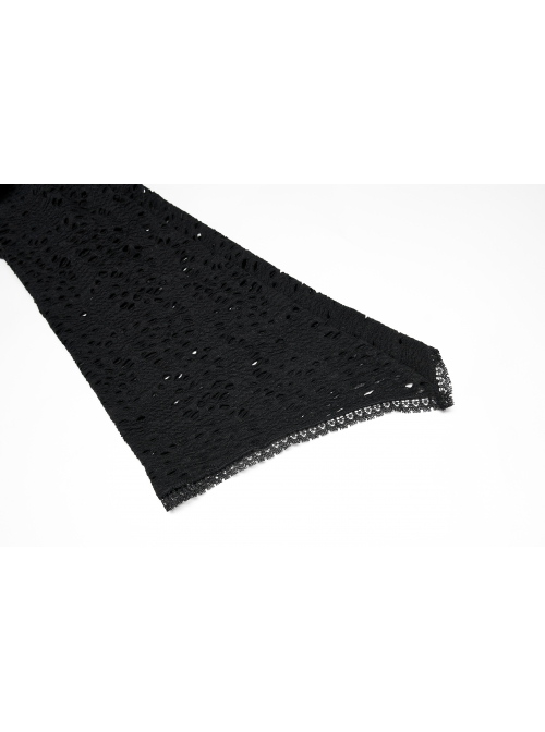 Lace Black Big Hat Hole Gothic Mysterious Horn Long Sleeve Daily Simple All-Match Short Coat