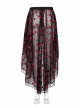 Lightweight Black Red Front Short Back Long Sexy Double Mesh Double Layered Gothic Skirt