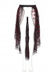 Lightweight Black Red Front Short Back Long Sexy Double Mesh Double Layered Gothic Skirt