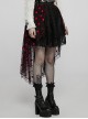Lightweight Black Red Front Short Back Long Sexy Double Mesh Double Layered Gothic Skirt
