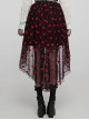 Lightweight Black Red Front Short Back Long Sexy Double Mesh Double Layered Gothic Skirt