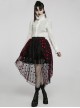 Lightweight Black Red Front Short Back Long Sexy Double Mesh Double Layered Gothic Skirt