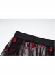Lightweight Black Red Front Short Back Long Sexy Double Mesh Double Layered Gothic Skirt
