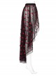 Lightweight Black Red Front Short Back Long Sexy Double Mesh Double Layered Gothic Skirt