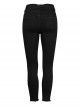 Triangular Metal Decorative Sheet Back Crossed Straps Tight Fit Denim Pants