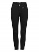Triangular Metal Decorative Sheet Back Crossed Straps Tight Fit Denim Pants