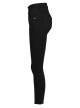 Triangular Metal Decorative Sheet Back Crossed Straps Tight Fit Denim Pants